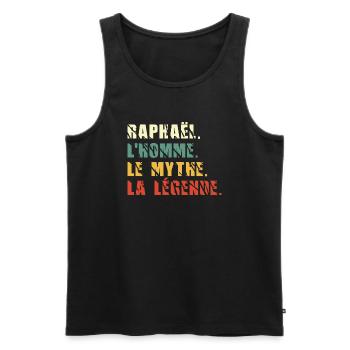 Raphaël l homme le mythe la légende - Débardeur bio Premium Homme - noir - Devant - AI Model Male 178 light (178cm)