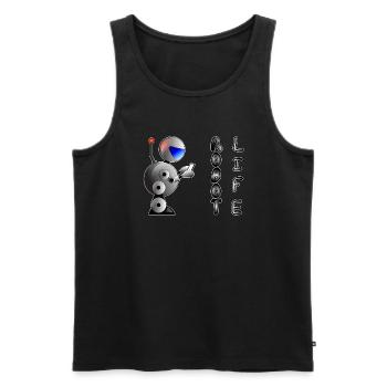 Robot Life - Men's Premium Organic Tank Top - black - Front - Michal (187cm)