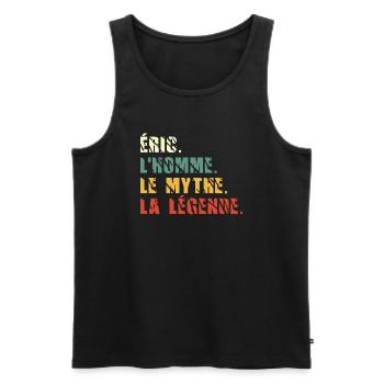 Éric l homme le mythe la légende - Débardeur bio Premium Homme - noir - Devant - AI Model Male 178 light (178cm)