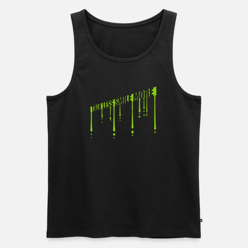 talk less smile more - Männer Premium Bio Tank Top - Schwarz