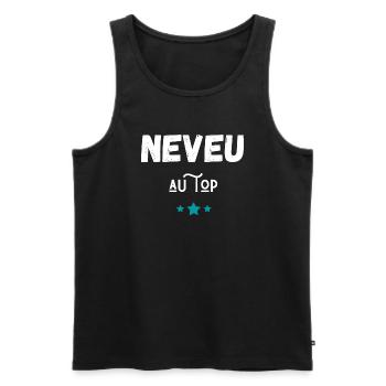 neveu au top idée cadeau - Débardeur bio Premium Homme - noir - Devant - Michal (187cm)