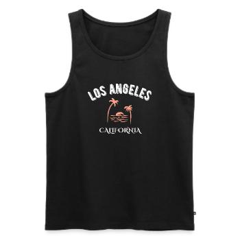 los angeles california - Débardeur bio Premium Homme - noir - Devant - AI Model Male 178 light (178cm)