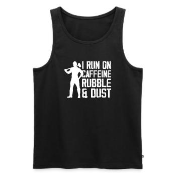 I run on caffeine rubble and dust Design - Men's Premium Organic Tank Top - black - Front - Michal (187cm)