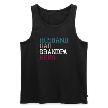 Dad Grandpa Hero - Men's Premium Organic Tank Top - black - Front - AI Model Male 178 light (178cm)