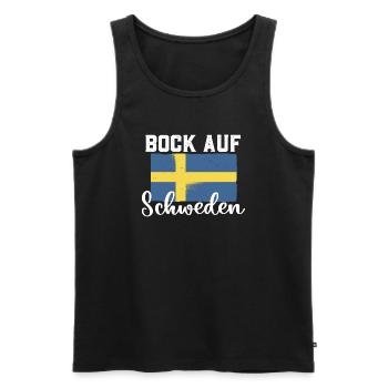 Bock auf Schweden Flagge Urlaub Geschenk - Männer Premium Bio Tank Top - Schwarz - Vorne - AI Model Male 178 light (178cm)