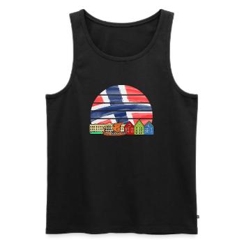 Norwegen Wikinger Flagge Skandinavien Urlaub - Männer Premium Bio Tank Top - Schwarz - Vorne - Michal (187cm)