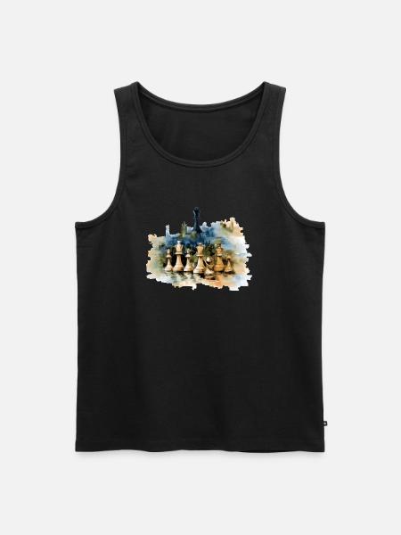 Oil on chess canvas - Men's Premium Organic Tank Top - black