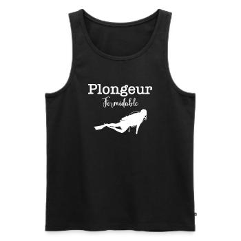 Plongeur formidable - Débardeur bio Premium Homme - noir - Devant - Michal (187cm)