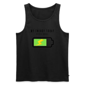 Rechargeable Battery with Coffee | Coffee Lovers - Men's Premium Organic Tank Top - black - Front - AI Model Male 178 light (178cm)