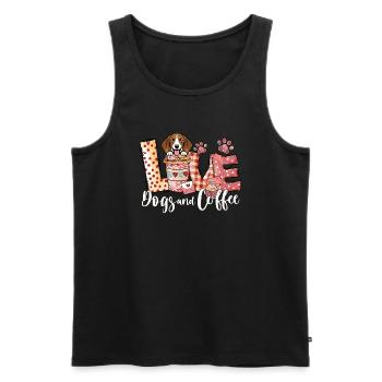 Beagle Dog Coffee Lover Dog Mom Valentines Day - Men's Premium Organic Tank Top - black - Front - Michal (187cm)