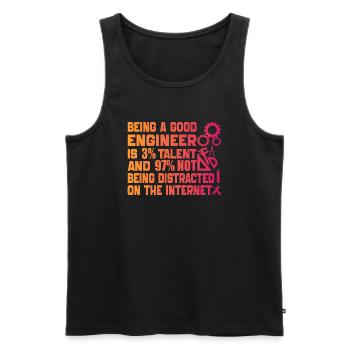Funny Engineer Men Women Mechanical Engineering - Débardeur bio Premium Homme - noir - Devant - AI Model Male 178 light (178cm)