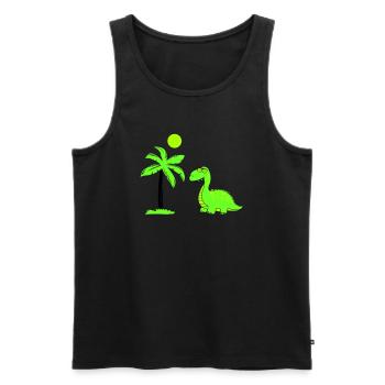 dinosaurier palme 02 - Männer Premium Bio Tank Top - Schwarz - Vorne - AI Model Male 178 light (178cm)