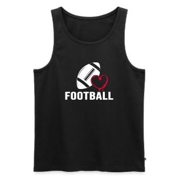 Football Américain Tacle Quarterback Football-Love - Débardeur bio Premium Homme - noir - Devant - AI Model Male 178 light (178cm)