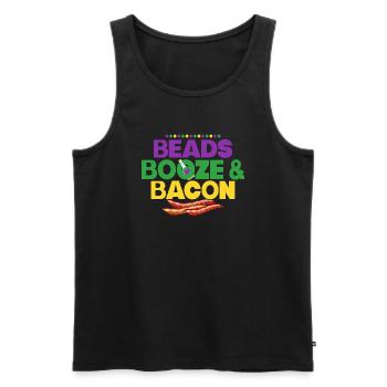 Beads Booze & Bacon Carnival Mardi Gras - Männer Premium Bio Tank Top - Schwarz - Vorne - Michal (187cm)