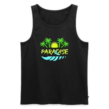 surf paradise - Männer Premium Bio Tank Top - Schwarz - Vorne - AI Model Male 178 light (178cm)