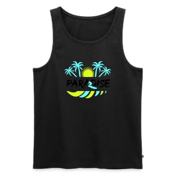 surf paradise - Männer Premium Bio Tank Top - Schwarz - Vorne - AI Model Male 178 light (178cm)