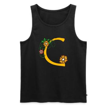 Blume30 C - Men's Premium Organic Tank Top - black - Front - AI Model Male 178 light (178cm)