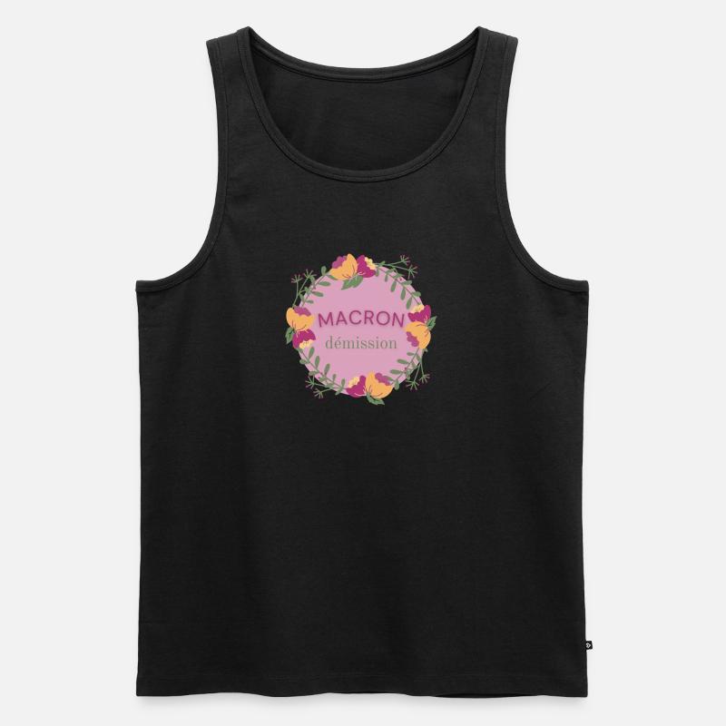 Macron tritt zurück - Männer Premium Bio Tank Top - Schwarz