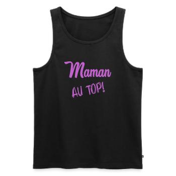 MAMAN. FÊTE DES MÈRES - Débardeur bio Premium Homme - noir - Devant - AI Model Male 178 light (178cm)