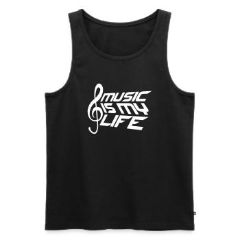 Music Is My Life Musik Ist Mein Leben Liebe Spruch - Men's Premium Organic Tank Top - black - Front - Michal (187cm)