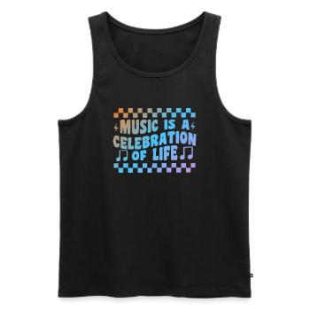 Music Is A Celebration Of Life - Männer Premium Bio Tank Top - Schwarz - Vorne - AI Model Male 178 light (178cm)