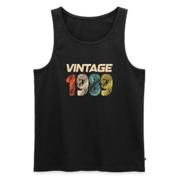 Vintage 1989 Retro - Best Seller - Men's Premium Organic Tank Top - black - Front - Michal (187cm)
