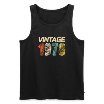 Vintage 1978 Retro - Best Seller - Men's Premium Organic Tank Top - black - Front - Michal (187cm)
