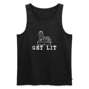 Get Lit - Lecteur de lecture amusant pour amoureux des livres - Débardeur bio Premium Homme - noir - Devant - Michal (187cm)