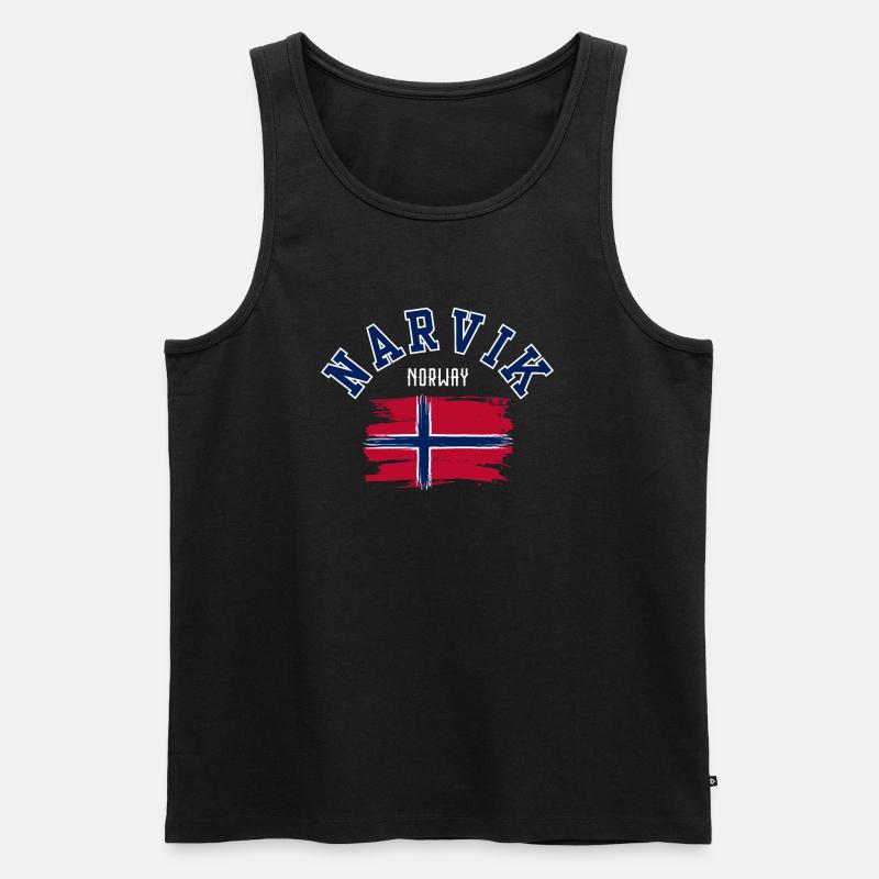 Narvik, Norwegen - Männer Premium Bio Tank Top - Schwarz