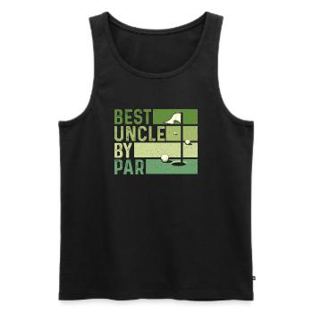Bester Onkel nach Par - Lustiger Golfliebhaber Onkel - Männer Premium Bio Tank Top - Schwarz - Vorne - AI Model Male 178 light (178cm)