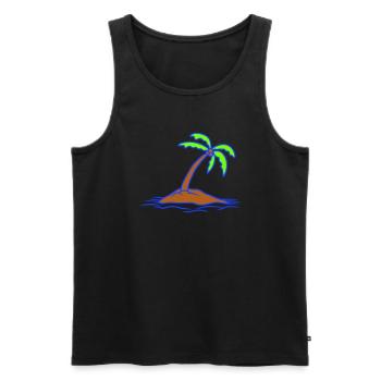 Palm Tree Island Tree Plage Vacances Noix de Mer Cool - Débardeur bio Premium Homme - noir - Devant - Michal (187cm)