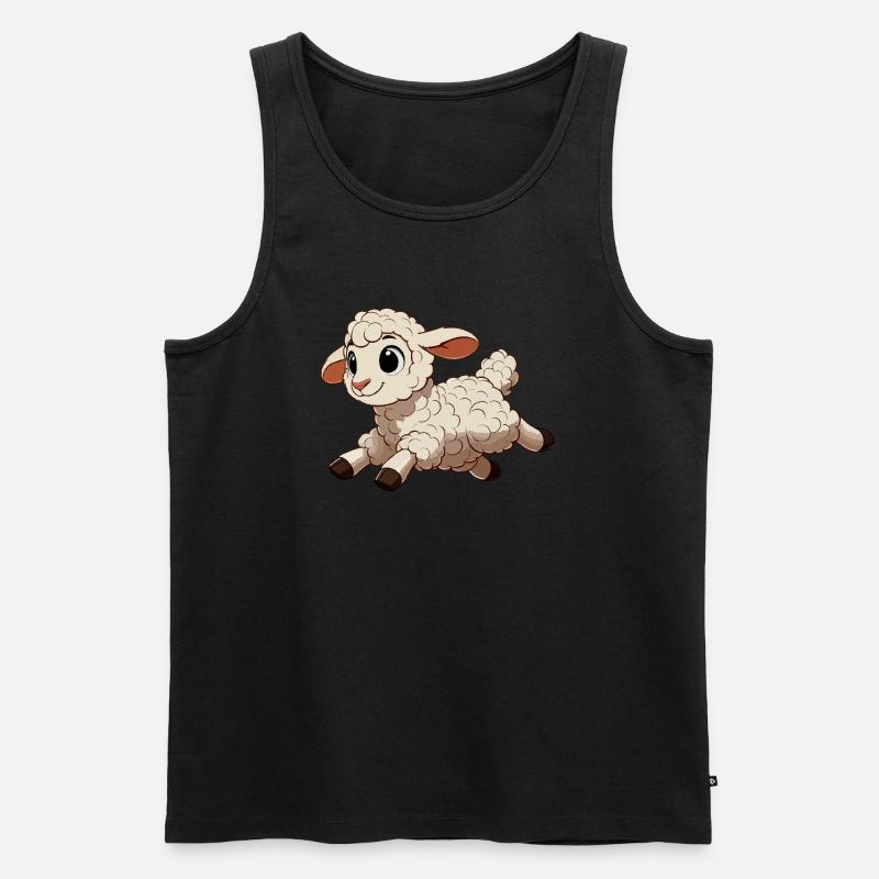 Lamm-Sprünge - Männer Premium Bio Tank Top - Schwarz