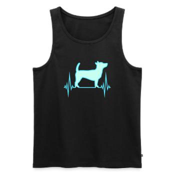 Dog Pulse Heartbeat Frequency ECG Cool Pet - Men's Premium Organic Tank Top - black - Front - Michal (187cm)