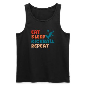 Eat Sleep Kickball Repeat Court Game Kick Ball - Männer Premium Bio Tank Top - Schwarz - Vorne - Michal (187cm)