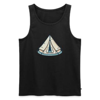 zelt - Männer Premium Bio Tank Top - Schwarz - Vorne - AI Model Male 178 light (178cm)