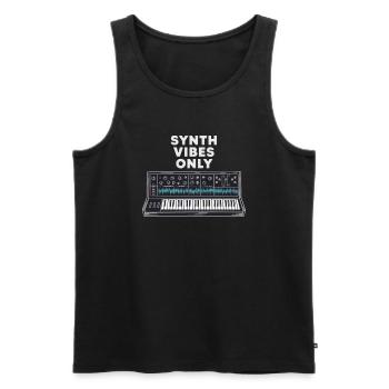 Retro Synth Vibes Only Keyboard Design - Männer Premium Bio Tank Top - Schwarz - Vorne - Michal (187cm)