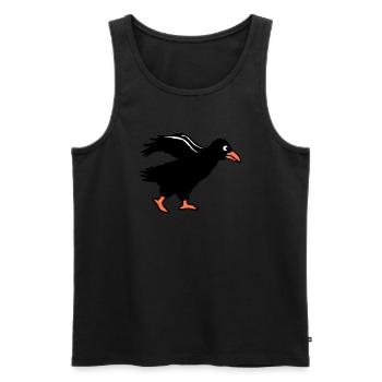 Raven bird walks crow fast running running funny - Men's Premium Organic Tank Top - black - Front - AI Model Male 178 light (178cm)