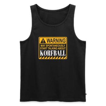 Warnig korfball - Men's Premium Organic Tank Top - black - Front - AI Model Male 178 light (178cm)