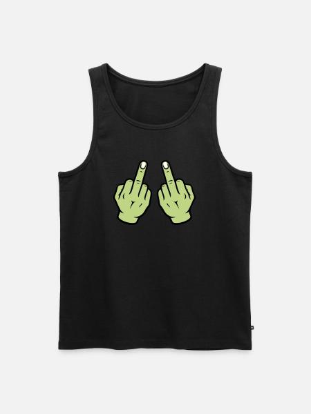 Middle Finger Hand - Men's Premium Organic Tank Top - black