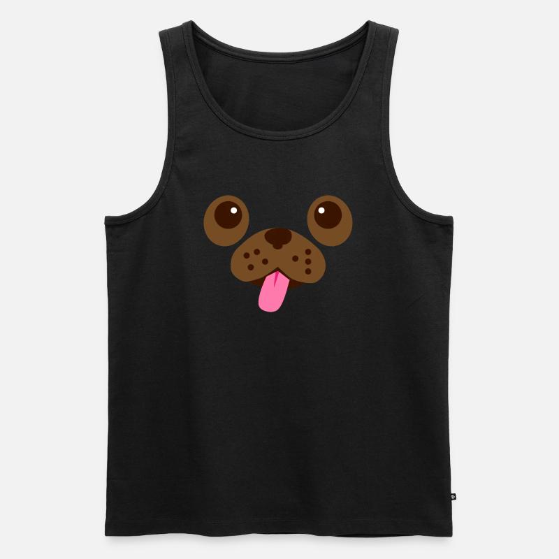 Mops-Gesicht - Männer Premium Bio Tank Top - Schwarz