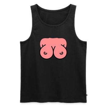 Brüste - Busen - Titten - Männer Premium Bio Tank Top - Schwarz - Vorne - Michal (187cm)