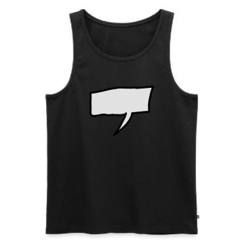 sprechblase_2c - Men's Premium Organic Tank Top - black - Front - Michal (187cm)