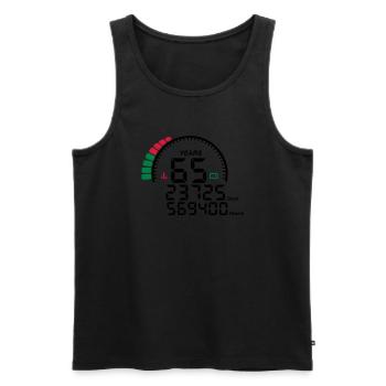 years 65 years anniversary meter - Men's Premium Organic Tank Top - black - Front - AI Model Male 178 light (178cm)