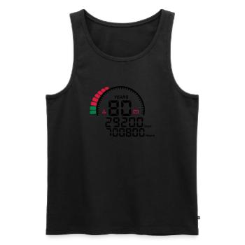 counter anniversary years 80 years - Men's Premium Organic Tank Top - black - Front - AI Model Male 178 light (178cm)