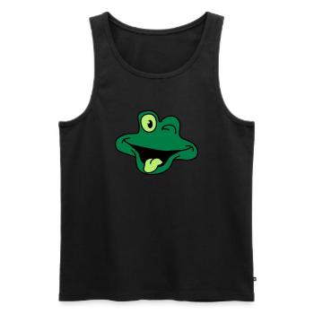 Grenouille comique impertinent visage - Débardeur bio Premium Homme - noir - Devant - AI Model Male 178 light (178cm)