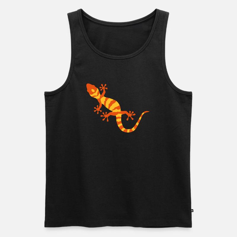 Gecko - Männer Premium Bio Tank Top - Schwarz