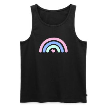 Regenbogen - Männer Premium Bio Tank Top - Schwarz - Vorne - Michal (187cm)