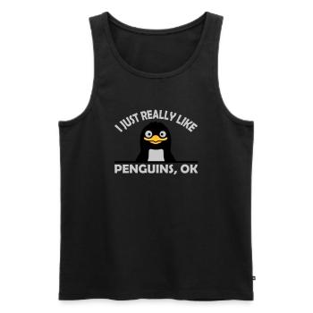 I just like penguins - Men's Premium Organic Tank Top - black - Front - Michal (187cm)