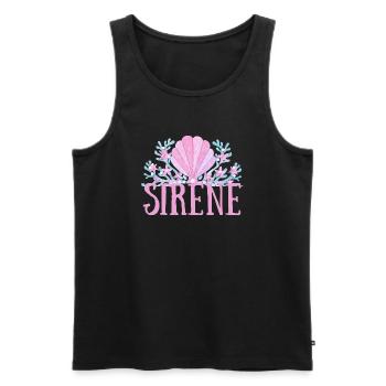 sirène couronne coquillages - Débardeur bio Premium Homme - noir - Devant - Michal (187cm)