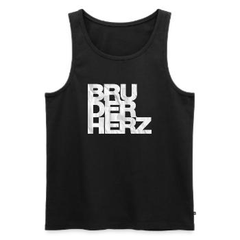 Bruderherz Bester Bruder der Welt Geschenkidee - Männer Premium Bio Tank Top - Schwarz - Vorne - Michal (187cm)